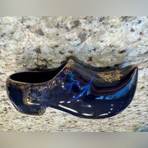 Vintage Limoges Cobalt Blue & Gold Porcelain Shoe